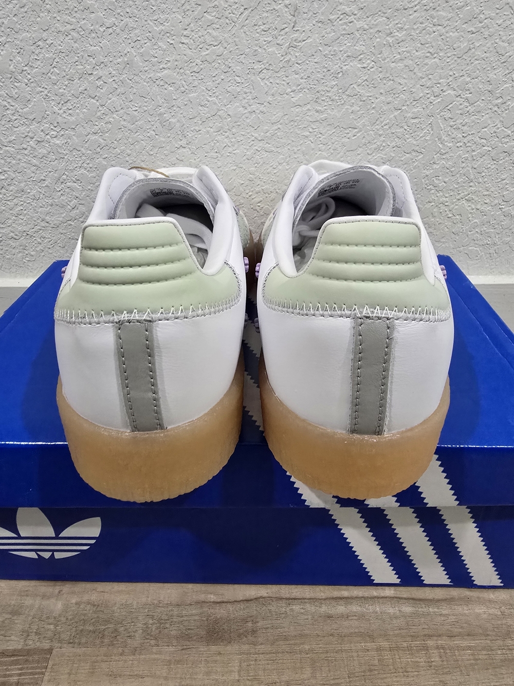 Adidas Women's Samba Platform Sneakers in White & Mint with Lavender Details - Picture 3 of 9